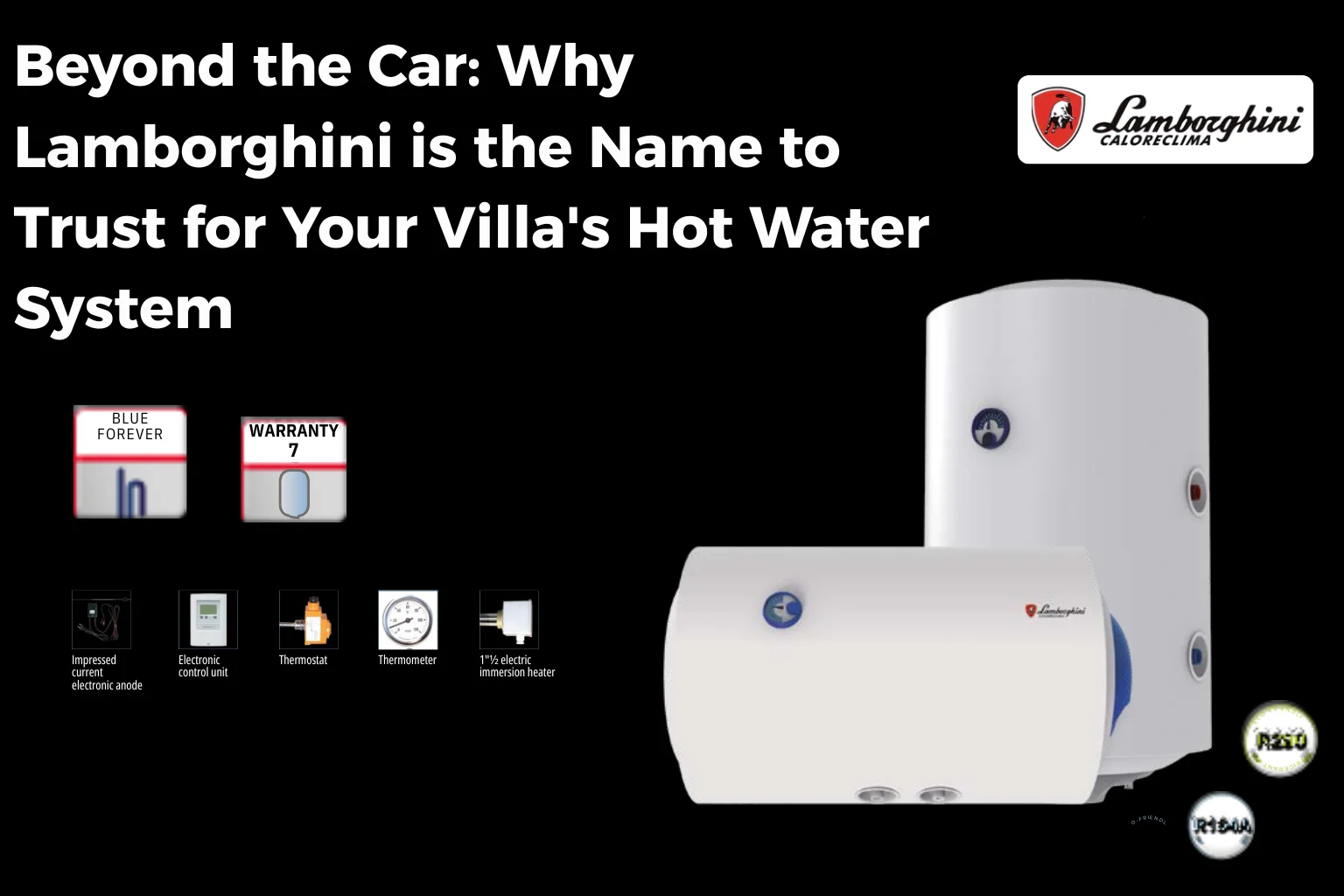 Lamborghini water heater for villa